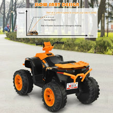 Load image into Gallery viewer, 12V Kids Electric 4-Wheeler ATV Quad Ride On Car with LED Light-Orange
