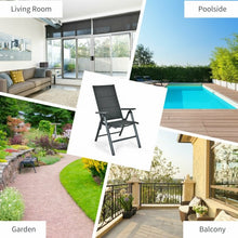 Load image into Gallery viewer, 2PCS Patio Folding Dining Chairs Aluminum Padded Adjustable Back-Gray
