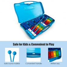 Load image into Gallery viewer, 25 Notes Kids Glockenspiel Chromatic Metal Xylophone-Blue
