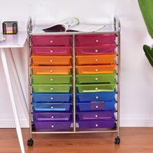 Load image into Gallery viewer, 20 Drawers Storage Rolling Cart Studio Organizer-Multicolor
