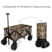 Load image into Gallery viewer, Collapsible Outdoor Utility Garden Trolley Folding Wagon-Camouflage
