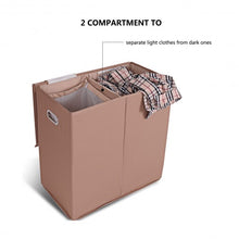 Load image into Gallery viewer, Double Laundry Hamper Storage Collapsible Basket Cothes Organizer-Brown
