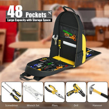Load image into Gallery viewer, Tool Backpack Heavy Duty Jobsite Tool Bag 48 Pockets
