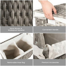 Load image into Gallery viewer, Laundry Hamper Hand-Woven Synthetic Rattan Laundry Basket-Gray
