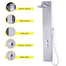 Load image into Gallery viewer, WATERJOY 55" Brushed Stainless Steel Shower Panel w/ Hand Shower
