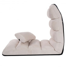 Load image into Gallery viewer, Stylish  Folding Lazy Sofa Chair with Pillow-Beige
