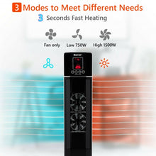Load image into Gallery viewer, 1500W Portable Tower Heater w/ Timer Remote Control
