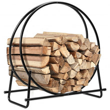 Load image into Gallery viewer, 30" Tubular Steel Log Hoop Firewood Storage Rack
