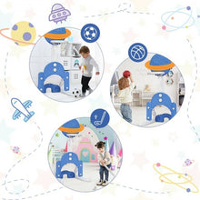 Load image into Gallery viewer, 3 in 1 Kids Basketball Hoop Set with Balls-Blue
