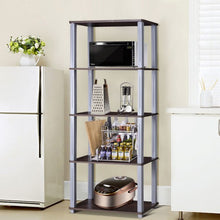 Load image into Gallery viewer, 5-Tier Multi-Functional Storage Shelves Rack Display Bookcase-Coffee

