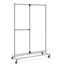 Load image into Gallery viewer, Heavy Duty Adjustable Rack Rolling Clothes Organizer On Wheels
