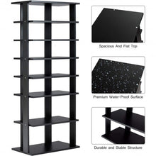 Load image into Gallery viewer, 7-Tier Dual Shoe Rack Free Standing Shelves Storage Shelves Concise-Black
