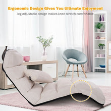 Load image into Gallery viewer, Stylish  Folding Lazy Sofa Chair with Pillow-Beige
