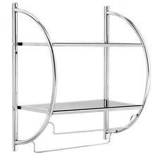 Load image into Gallery viewer, 2-Tier Wall Mount Shower Organizer Towel Storage Rack

