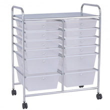 Load image into Gallery viewer, 12 Storage Drawer Organizer Bins Rolling Cart
