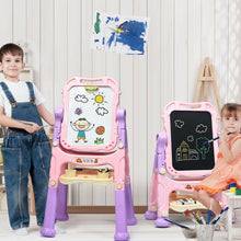 Load image into Gallery viewer, Height Adjustable Kids Art Easel Magnetic Double Sided Board-Pink
