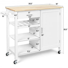 Load image into Gallery viewer, 4-Tier Wood Drawer Kitchen Cart with Storage Shelf and Casters
