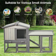 Load image into Gallery viewer, 58" Weatherproof Wooden Rabbit Hutch-Gray
