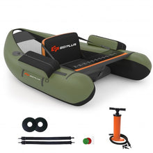 Load image into Gallery viewer, Inflatable Fishing Float Tube with Pump Storage Pockets and Fish Ruler-Green
