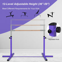 Load image into Gallery viewer, Adjustable Gymnastics Horizontal Bar for Kids-Purple
