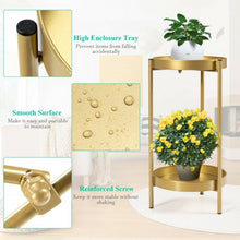 Load image into Gallery viewer, 2 Tier Mid Century Modern Metal Plant Stand-Golden
