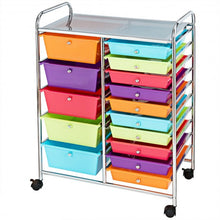 Load image into Gallery viewer, 15-Drawer Utility Rolling Organizer Cart Multi-Use Storage-Deep Multicolor
