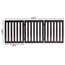 Load image into Gallery viewer, 24'' Folding Standing 3 Panels Wood Pet Fence-Brown
