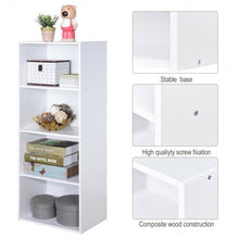 Load image into Gallery viewer, 4 Tier Open Shelf  Storage Display Cabinet-White
