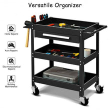 Load image into Gallery viewer, Rolling Tool Cart Mechanic Cabinet Storage ToolBox Organizer with Drawer-Black
