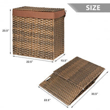 Load image into Gallery viewer, Hand-woven Foldable Rattan Laundry Basket-Brown
