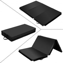 Load image into Gallery viewer, 6' x 4' Tri-Fold Gymnastics Mat Thick Folding Panel-Black
