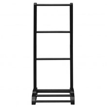 Load image into Gallery viewer, 3-Bar Acacia Wood Freestanding Bathroom Towel Rack  w/Bottom Storage Shelf-Black
