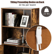 Load image into Gallery viewer, 2-Tier Retro Bookcase Bookshelf with 3 Compartment-Coffee
