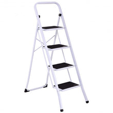 Load image into Gallery viewer, 4 Steps Folding Heavy Duty Steel Anti-slip Ladder
