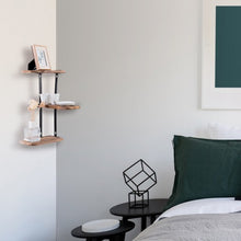 Load image into Gallery viewer, Wall Corner Shelves 3-Tier Rustic Wood Floating Storage Shelves
