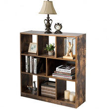 Load image into Gallery viewer, Open Compartments Industrial Freestanding Bookshelf-Brown
