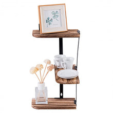 Load image into Gallery viewer, Wall Corner Shelves 3-Tier Rustic Wood Floating Storage Shelves
