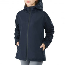 Load image into Gallery viewer, Women's Waterproof &amp; Windproof Rain Jacket with Velcro Cuff-Navy-L

