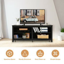 Load image into Gallery viewer, 4-Cubby TV Stand Media Console for TV's up to 65" with 3-Position Height Adjustable Shelf
