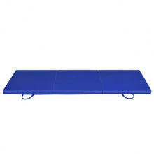 Load image into Gallery viewer, 6' x 2' Exercise Tri-Fold Gymnastics Mat w/ Carrying Handles-Blue
