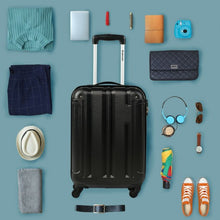 Load image into Gallery viewer, 18" ABS Lightweight Hardshell Luggage Suitcase with 4-Wheel-Black
