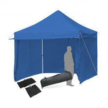 Load image into Gallery viewer, 10x10ft Pop up Gazebo with 4 Height and Adjust Folding  Awning -300' Blue
