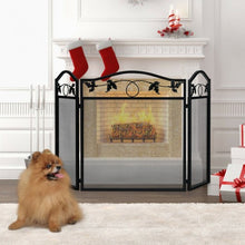 Load image into Gallery viewer, 3 Panel Foldable Steel Fireplace Screen Spark Guard Fence
