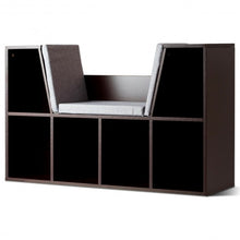 Load image into Gallery viewer, 6-Cubby Kid Storage Bookcase Cushioned Reading Nook-Brown
