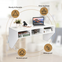 Load image into Gallery viewer, Wall Mounted Floating Computer Table Desk Storage Shelf-White
