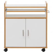 Load image into Gallery viewer, Rolling Kitchen Trolley Microwave Cart Storage Cabinet with Removable Shelf
