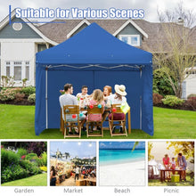 Load image into Gallery viewer, 10x10ft Pop up Gazebo with 4 Height and Adjust Folding  Awning -300' Blue

