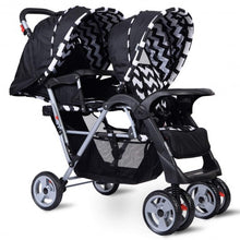 Load image into Gallery viewer, Foldable Twin Baby Double Stroller Kids Jogger Travel Infant Pushchair 3 color-Black
