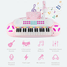 Load image into Gallery viewer, 37-key Kids Toy Keyboard Piano with Microphone-Pink
