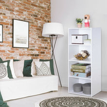 Load image into Gallery viewer, 4 Tier Open Shelf  Storage Display Cabinet-White

